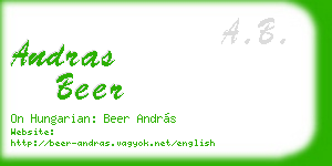 andras beer business card